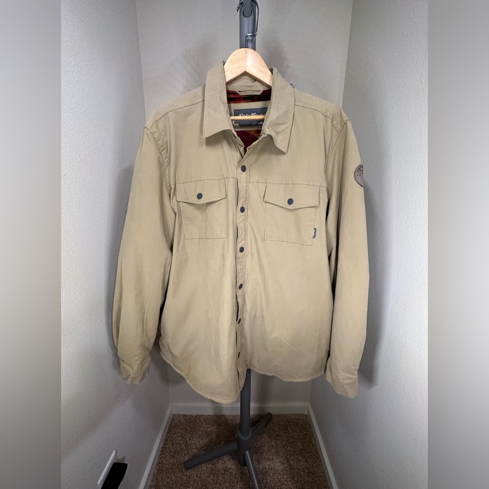 EDDIE BAUER - Menβs 2XL Flannel Lined Shirt Jacket - Picture 4 of 13